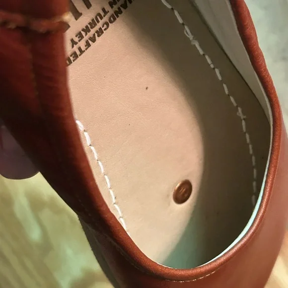 Brown Leather Loafers with Rounded Toe and Flat Sole - Picture 3 of 4